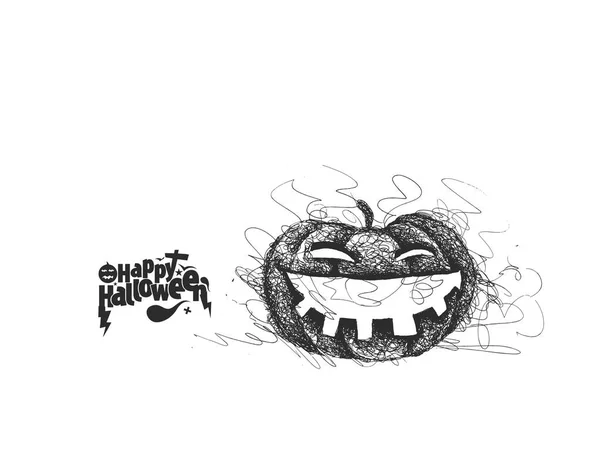 Feliz Halloween - calabaza riendo aislado fondo blanco, H — Archivo Imágenes Vectoriales