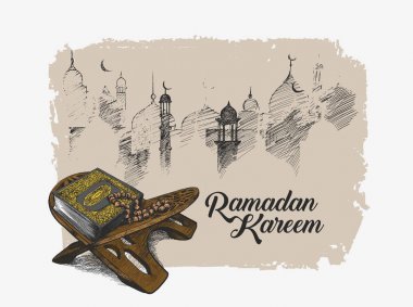 Hat şık ayaklıklı Kuran'ın kutsal kitap