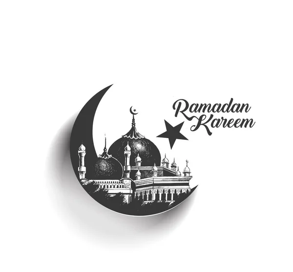 Eid Mubarak celebración- caligrafía letras elegantes Ramadán K — Archivo Imágenes Vectoriales