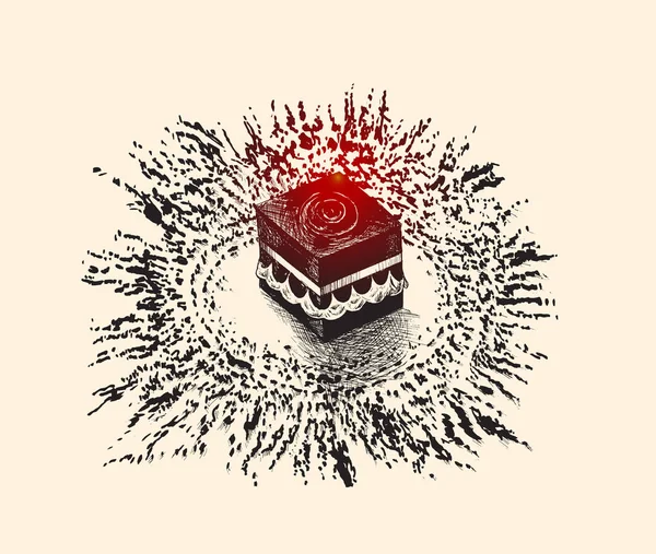 Holy Kaaba in Mecca Saudi Arabia, Hand Drawn Sketch Vector illus Vector Graphics