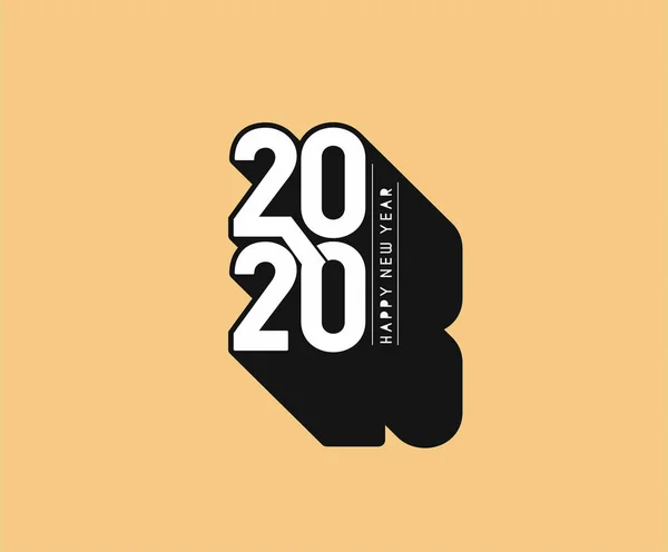 快乐新年2020年文字字体设计模式 — 图库矢量图片
