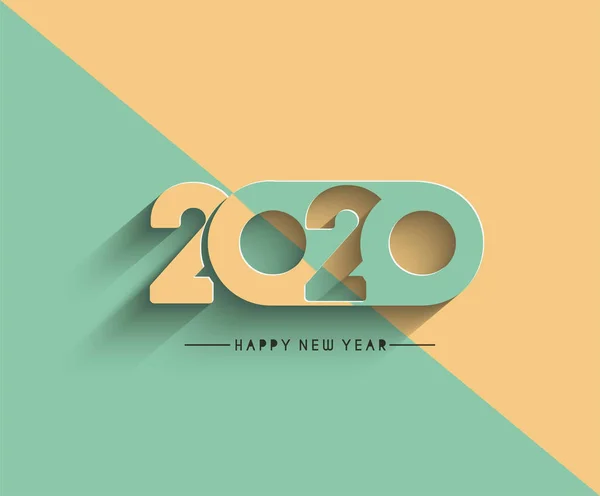 Felice anno nuovo 2020 Testo tipografia Design Pattern — Vettoriale Stock