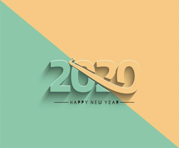 Felice anno nuovo 2020 Testo tipografia Design Pattern — Vettoriale Stock
