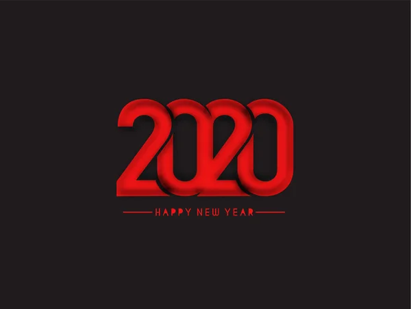 Gott nytt år 2020 Text Typografi Design Mönster — Stock vektor