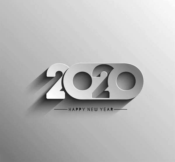 Felice anno nuovo 2020 Testo tipografia Design Pattern — Vettoriale Stock