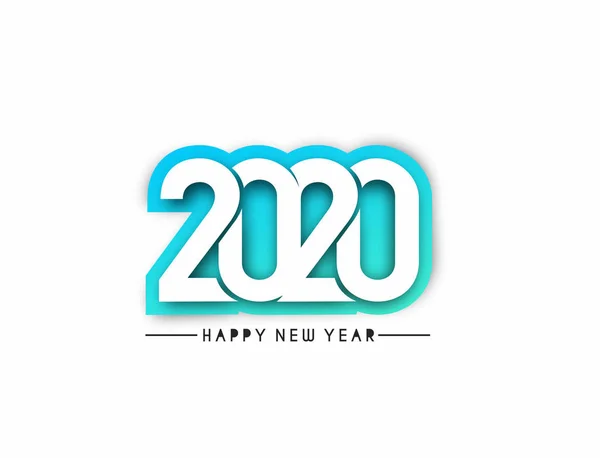 Happy New Year 2020 Text Typography Design Pattern — Stock Vector