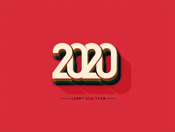 Feliz Año Nuevo 2020 patrón de diseño tipográfico de texto — Archivo Imágenes Vectoriales