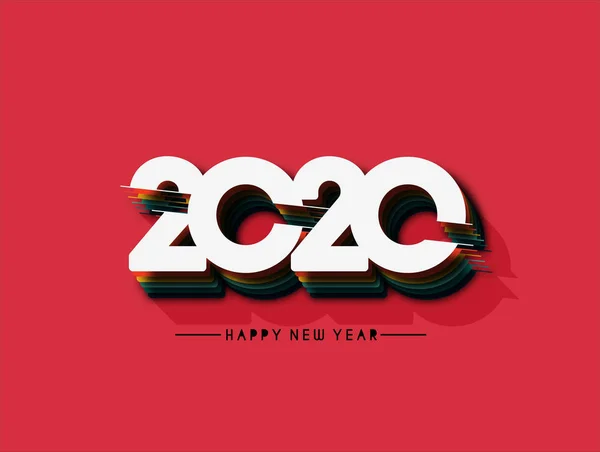 Szczęśliwego Nowego Roku 2020 Tekst Typografia Wzór projektu — Wektor stockowy