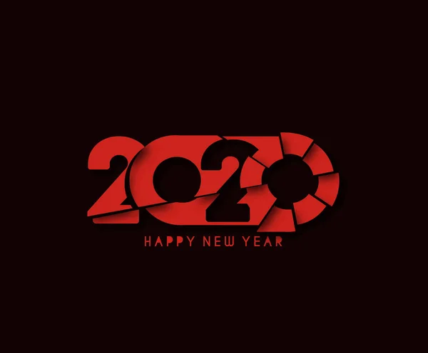 2017 년 12 월 30 일에 확인 함 . Happy New Year 2020 text typography design pattern — 스톡 벡터