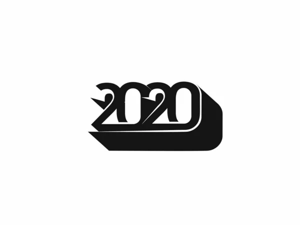 Frohes neues Jahr 2020 Text Typografie Design Muster, Vektor illus — Stockvektor