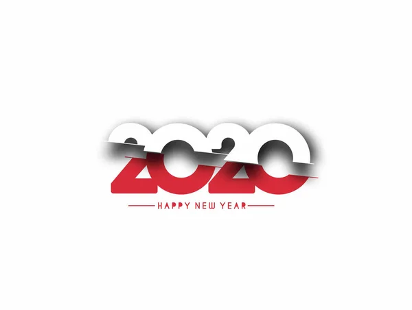快乐新年2020年文字字体设计模式，病媒株 — 图库矢量图片