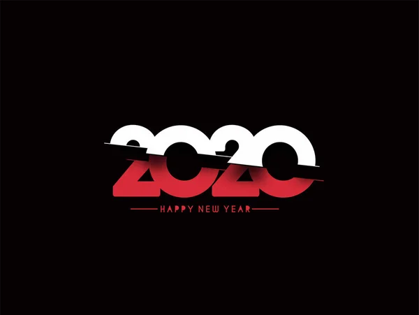 Happy New Year 2020 Text Typography Design Model, Vector illus — Stockový vektor