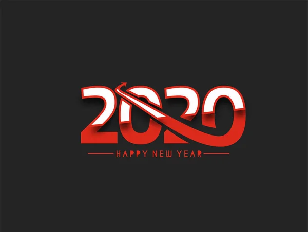 Feliz Año Nuevo 2020 Patrón de diseño de tipografía de texto, Vector illus — Archivo Imágenes Vectoriales