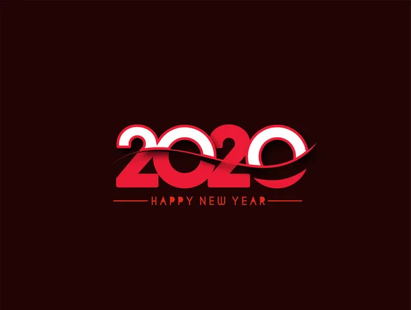 Szczęśliwego Nowego Roku 2020 Tekst Typografia Wzór projektu, Wektor illus — Wektor stockowy