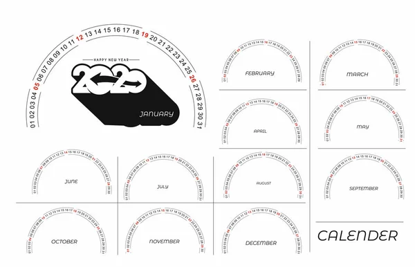 Feliz ano novo 2020 Calendário - Ano Novo elementos de design de férias —  Vetores de Stock