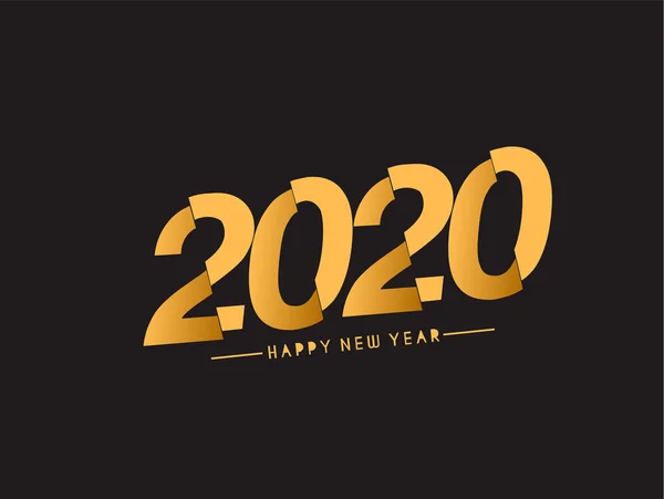 Felice anno nuovo 2020 Testo Typography Design Pattern, Vector illus — Vettoriale Stock
