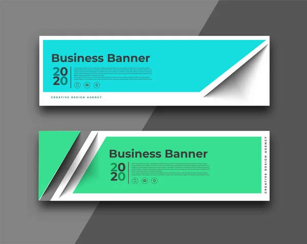 Conjunto de modelo de banner de design de negócios global moderno - Use para m — Vetor de Stock