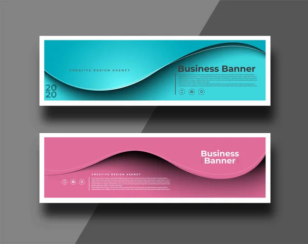 Set van moderne Global Business Design Banner Template - Gebruik voor m — Stockvector