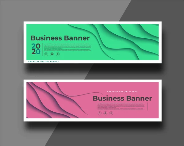 Set di moderno modello di banner di design aziendale globale - Utilizzare per m — Vettoriale Stock