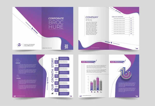 Tri-fold brochure design elemenr, vector illustartion - Use for — Stock Vector