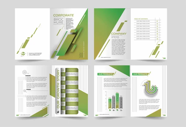 Tri-fold brochure design elemenr, vector illustartion - Uso per — Vettoriale Stock