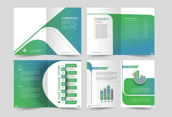 Dreifaches Broschüren-Design elemenr, Vektorillustration - Verwendung für — Stockvektor