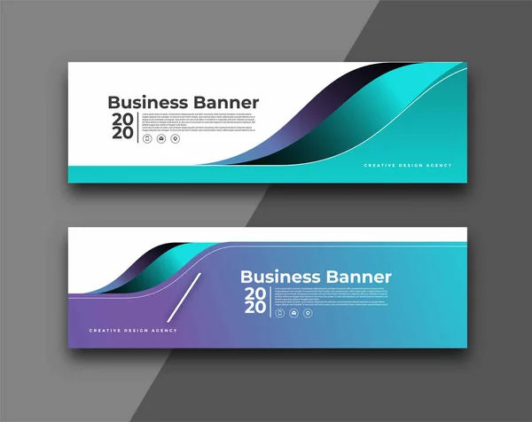 Set di moderno modello di banner di design aziendale globale - Utilizzare per m — Vettoriale Stock