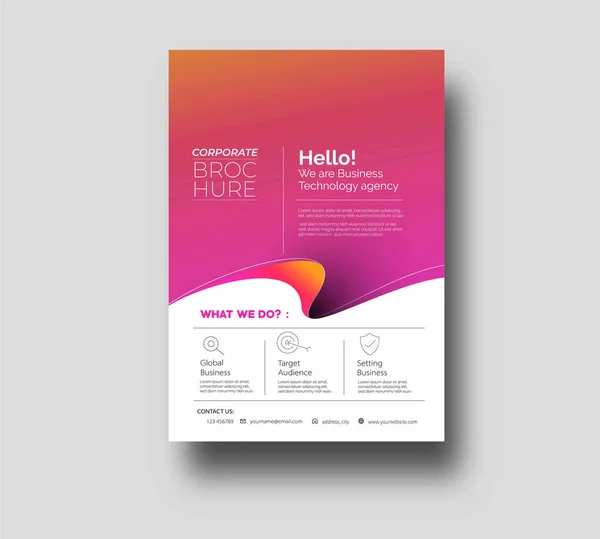 Flyer & Poster Cover Ontwerp in A4 Maat Sjabloon Illustratie. — Stockvector