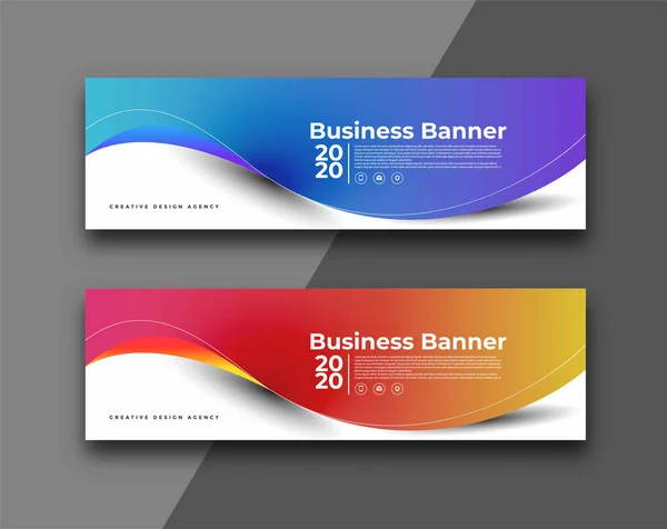 Set Modern Global Business Design Banner Template Use Para Design — Vetor de Stock