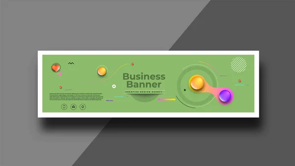 Zestaw nowoczesnych szablonów Global Business Design Banner - Użyj do m — Wektor stockowy