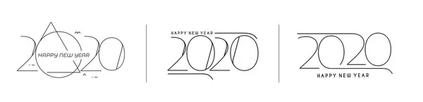 Bonne année 2020 Texte Typographie Design Patte — Image vectorielle