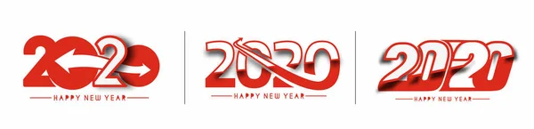 Happy New Year 2020 Text Typography Design Patte — ストックベクタ