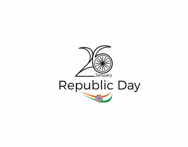 Indian Republic day concept with text 26 January. Vector Illustr — Stock Vector