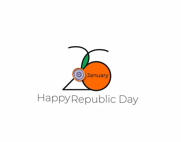 Indiska Republikens dag koncept med text 26 Januari. Vector Illustr — Stock vektor