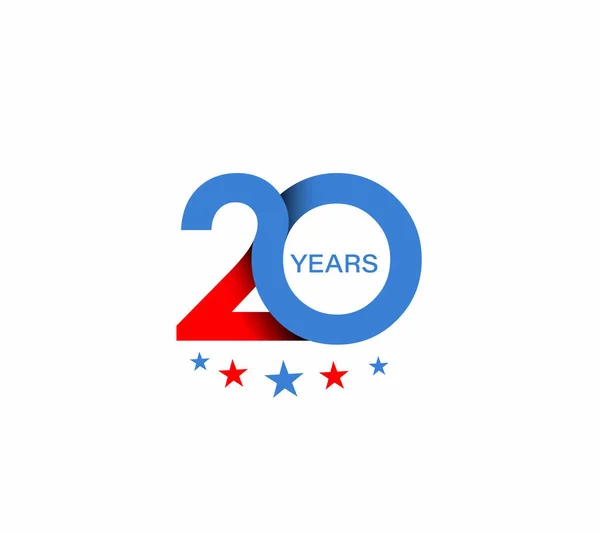 20 år anniversary celebration design. — Stock vektor