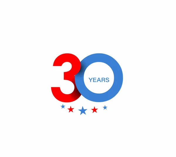 30º Aniversario Celebración Diseño . — Vector de stock