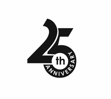 25th Years Anniversary Celebration Design.  clipart
