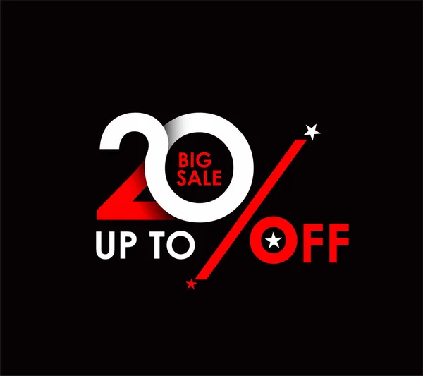 20 % grande vente jusqu'à off design discount. illustration de vetor . — Image vectorielle