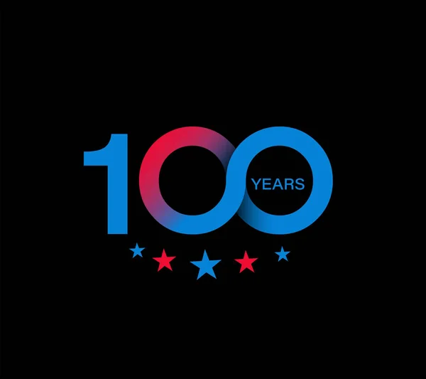 100: e år anniversary celebration design. — Stock vektor