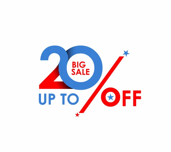 20% big sale upto off discount design. vetor illustration. — ストックベクタ