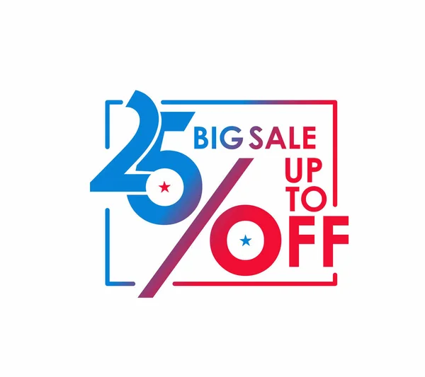 25% big sale upto off discount design. vetor illustration. — ストックベクタ