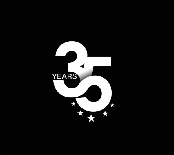 35º Aniversario Celebración Diseño . — Archivo Imágenes Vectoriales