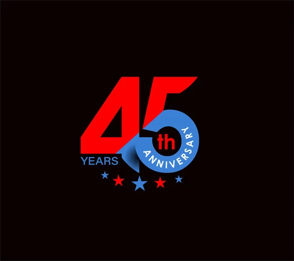45º Aniversario Celebración Diseño . — Archivo Imágenes Vectoriales
