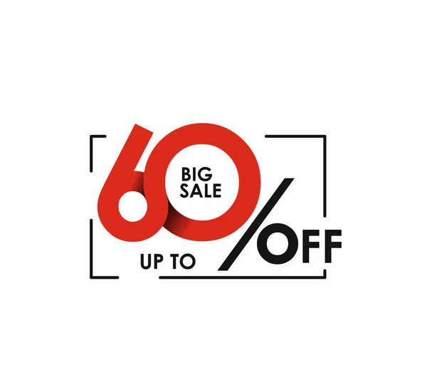 60% big sale upto off discount design. vetor illustration. — 스톡 벡터