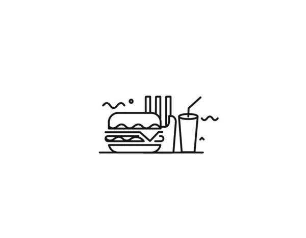 Burger με αναψυκτικό εικονίδιο του φορέα. — Διανυσματικό Αρχείο