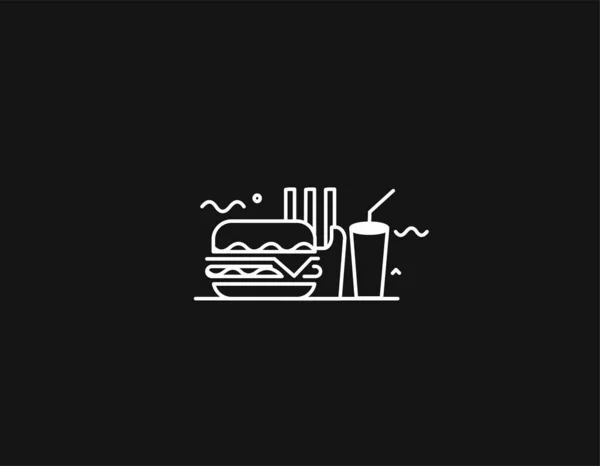 Hamburguesa con icono de vectores de refrescos . — Vector de stock