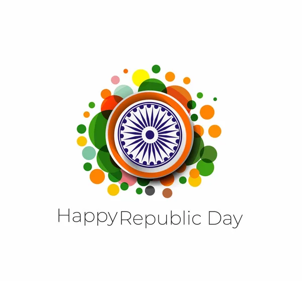 Indian Republic day concept with text 26 January. — Stock Vector