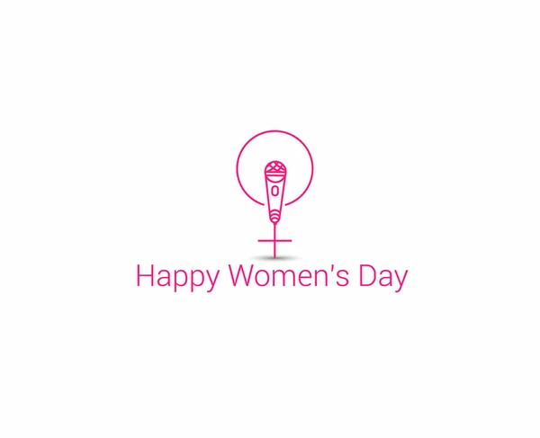 Happy Women's Day greeting card design. Hand Drawn Sketch Vector — ストックベクタ