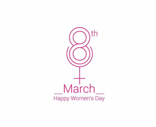 Happy Women's Day greeting card design. Hand Drawn Sketch Vector — ストックベクタ