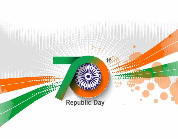 Indian 70th Republic day concept with text 26 January. Vector Il — Stock Vector